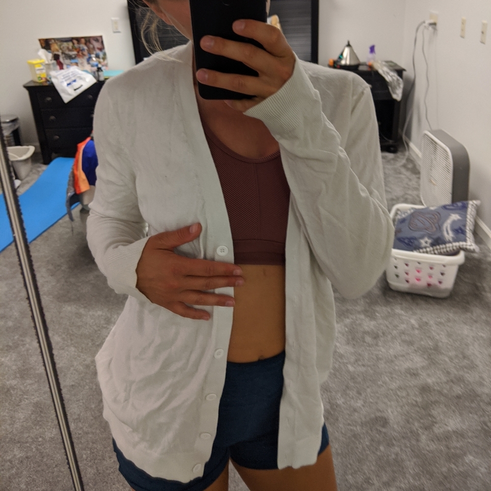 Gap white button up cardigan